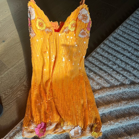 Cal Embellished Mini Dress in Sherbert Orange - Picture 5 of 5